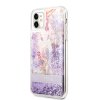 iPhone 11 Skal Liquid Glitter Flower Pattern Lila