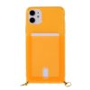 iPhone 11 Skal med Strap och ett Kortfack Orange