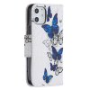 iPhone 12 Mini Fodral Motiv Blåa Fjärilar på Vitt
