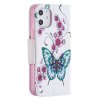 iPhone 12 Mini Fodral Motiv Gröna Fjärilar och Röda Blommor