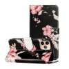 iPhone 12 Mini Fodral Motiv Rosa Blommor på Svart