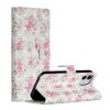 iPhone 12 Mini Fodral Motiv Rosa Blommor på Vitt