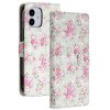 iPhone 12 Mini Fodral Motiv Rosa Blommor på Vitt