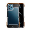 iPhone 12/iPhone 12 Pro Skal Wood & Metal Bumper Svart Brun