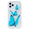 iPhone 12/iPhone 12 Pro Skal Glitter Motiv Blåa Fjärilar