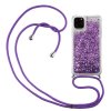 iPhone 12/iPhone 12 Pro Skal med Strap Glitter Lila