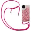 iPhone 12/iPhone 12 Pro Skal med Strap Glitter Roseguld