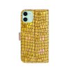 iPhone 12 Mini Fodral Krokodilmönster Glitter Guld