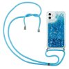 iPhone 12 Mini Skal med Strap Glitter Blå