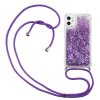 iPhone 12 Mini Skal med Strap Glitter Lila