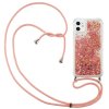 iPhone 12 Mini Skal med Strap Glitter Orange