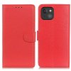 iPhone 13 Mini Fodral Litchi Röd