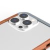 iPhone 13 Pro Skal Wood & Metal Bumper Brun Silver