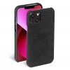 iPhone 13 Skal Leather Cover Svart