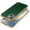 iPhone 14 Plus Skal Litchimönster Pläterad Kant Grön