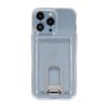 iPhone 14 Pro Max Skal med Stativ Korthållare Transparent