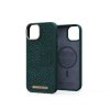 iPhone 14 Skal Salmon Leather Case MagSafe Grön