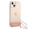 iPhone 14 Skal Translucent with Strap Rosa