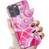 iPhone 15 Pro Max Skal Marmormönster Rosa Röd