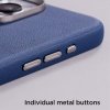 iPhone 15 Pro Skal Litchi Pattern Series MagSafe Grå