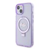 iPhone 15 Cover Ring Stand Glitter MagSafe Lilla