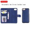 iPhone 6/6S/7/8/SE Fodral med Löstagbart Skal KT Leather Series-3 Blå