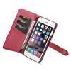 iPhone 6s/6 Plånboksfodral Löstagbart Skal Kortfack Utsida Röd