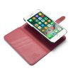 iPhone 7/8 Plus Plånboksfodral Splittläder Löstagbart Skal Kortfack Utsida Röd