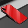 iPhone X/Xs Skal Härdat Glas Metall TPU Röd