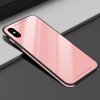 iPhone X/Xs Skal Härdat Glas Metall TPU Rosa