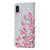 iPhone X/Xs Plånboksfodral Kortfack Motiv Rosa Fjärilar och Blommor