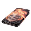iPhone X/Xs Plånboksfodral PU-läder Motiv Dödskalle och Flammor