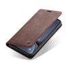 iPhone Xr Plånboksfodral Retro Flip Stativfunktion PU-läder Mörkbrun
