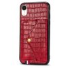 iPhone Xr Skal Krokodilmönster Korthållare Röd