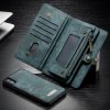 iPhone Xs Vintage Plånboksfodral Splittläder Löstagbart Skal Blå