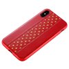 iPhone Xs/X Skal Nitar PU-läder TPU Röd