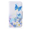 iPod Touch 2019 Plånboksfodral Kortfack Motiv Blåa Fjärilar och Blommor