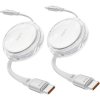 Kabel 100W Retractable USB-C 2-pack Vit
