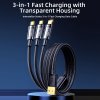 Kabel 3-in-1 Fast Charging Cable 1.2m Svart