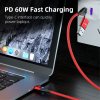 Kabel 6-in-1 USB-A/USB-C till Lightning/Micro USB/USB-C 60W 2m Röd