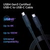 Kabel ArcWire™ USB-C till USB-C 0.8m Svart