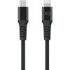 Kabel Flätad USB-C till Lightning 2m Svart