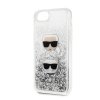iPhone 7/8/SE Skal Glitter Floating Hearts Silver