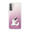 Samsung Galaxy S21 Plus Skal Choupette Transparent Rosa