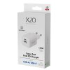 Laddare 20W Dubbel USB-C/USB-A GaN Vit