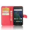Motorola Moto G5 Plånboksfodral PU-läder Litchi Röd
