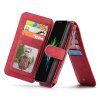 Mobilplånbok Flip till iPhone Xr Splittläder Löstagbart Skal Blixtlås Röd