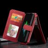 Mobilplånbok Flip till iPhone Xs Max Splittläder Löstagbart Skal Blixtlås Röd