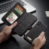 Mobilplånbok Flip till iPhone Xs Max Splittläder Löstagbart Skal Blixtlås Svart