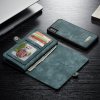 Mobilplånbok Folio till iPhone Xs Max Splittläder Löstagbart Skal Blixtlås Cyan